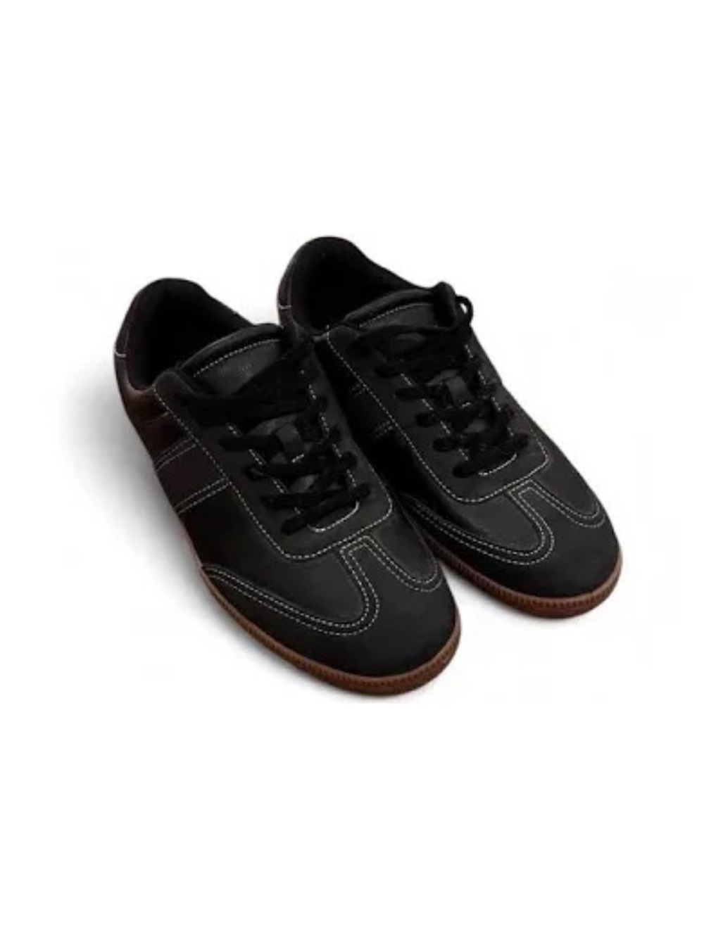 J. Crew Black Sneakers with Brown Trim